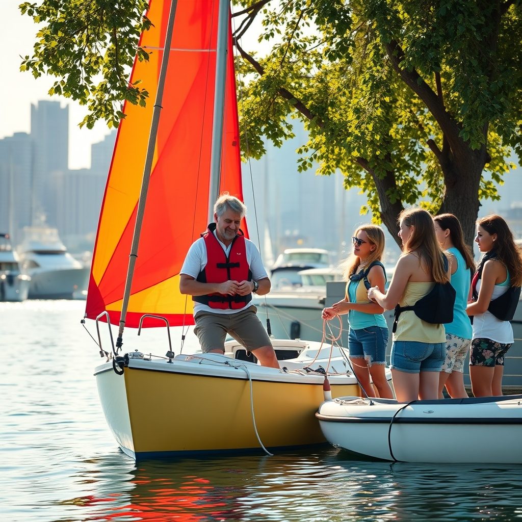 Sailing lesson in progress
